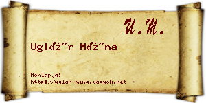 Uglár Mína névjegykártya